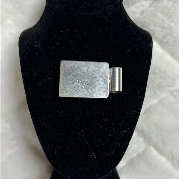 925 Sterling Silver Black & White Stone Checkerboard Pendant - Source Unknown - Picture 2 of 4